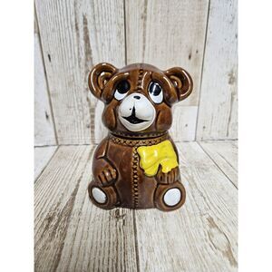 Vintage Ceramic Houston Foods‎ Bear Honey Pot ~ NO Honey Dipper / Stick~ 1982